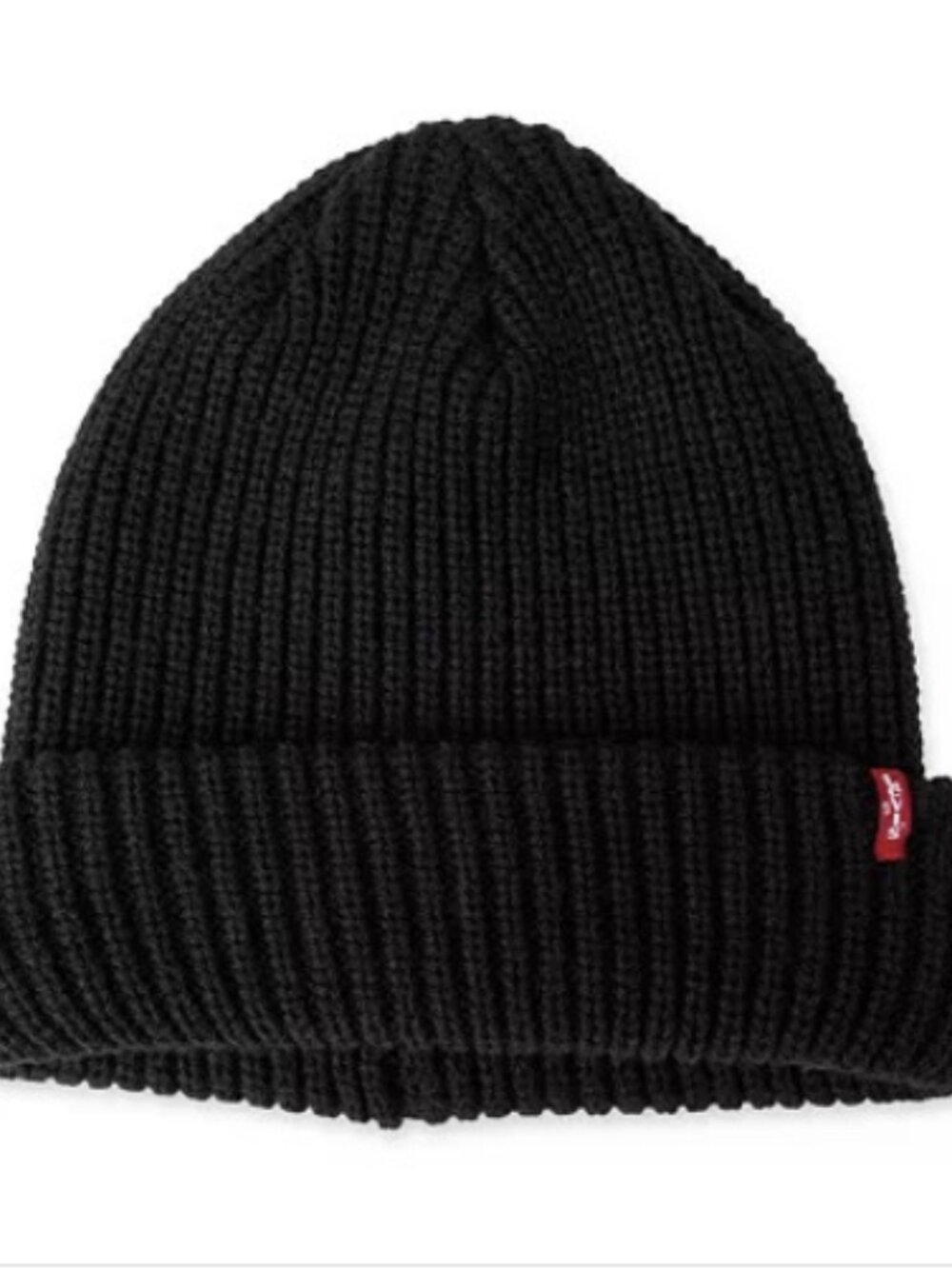 Levi's Men's Ribbed-Knit Cropped Beanie Black OS NWOT